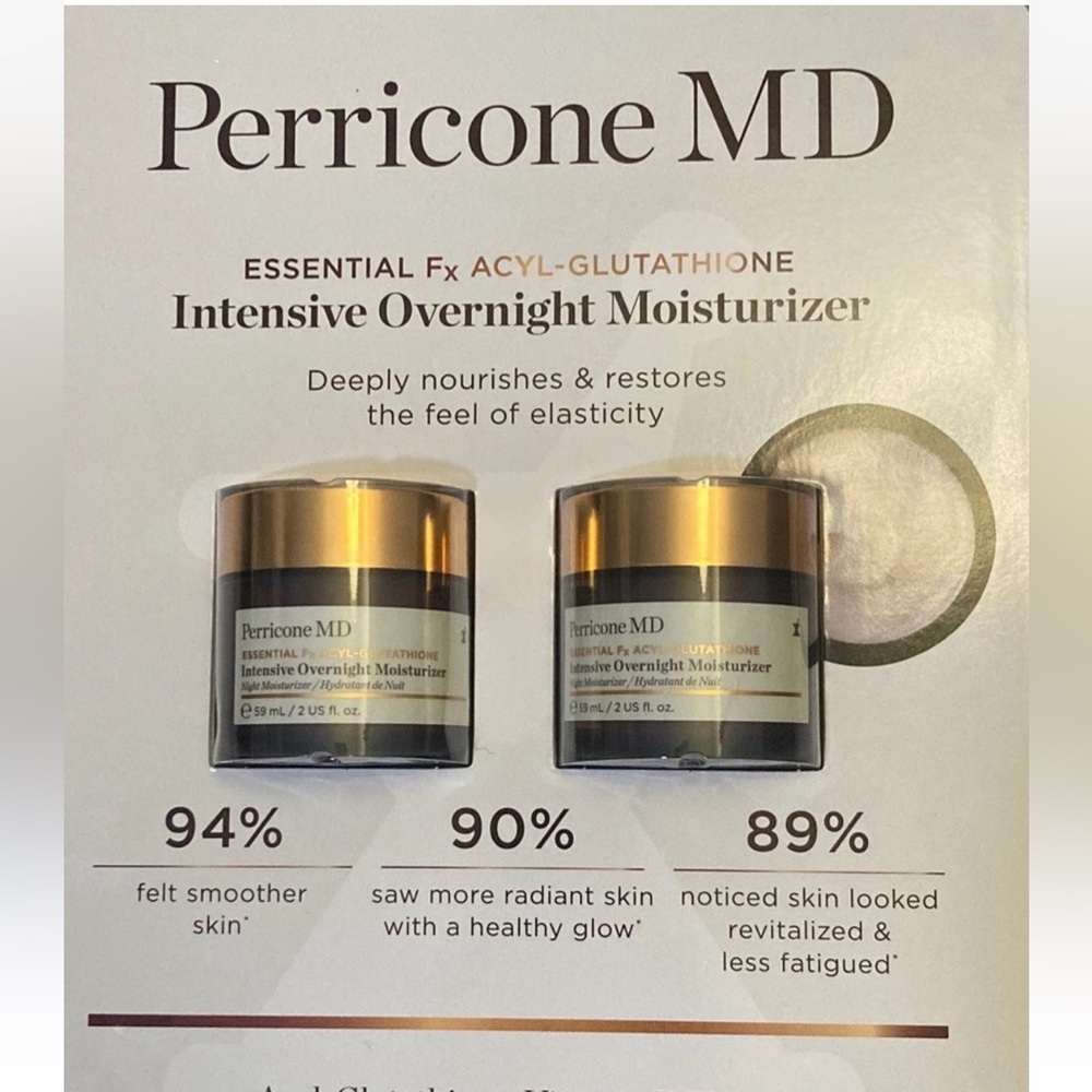 PerriconeMD Essential Fx Acyl-Glutathione Intensive Overnight Moisturizer 2 ozx2